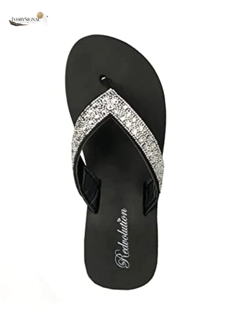 Rhinestone Wedge Sandals Platform T-Strap Flip Flops